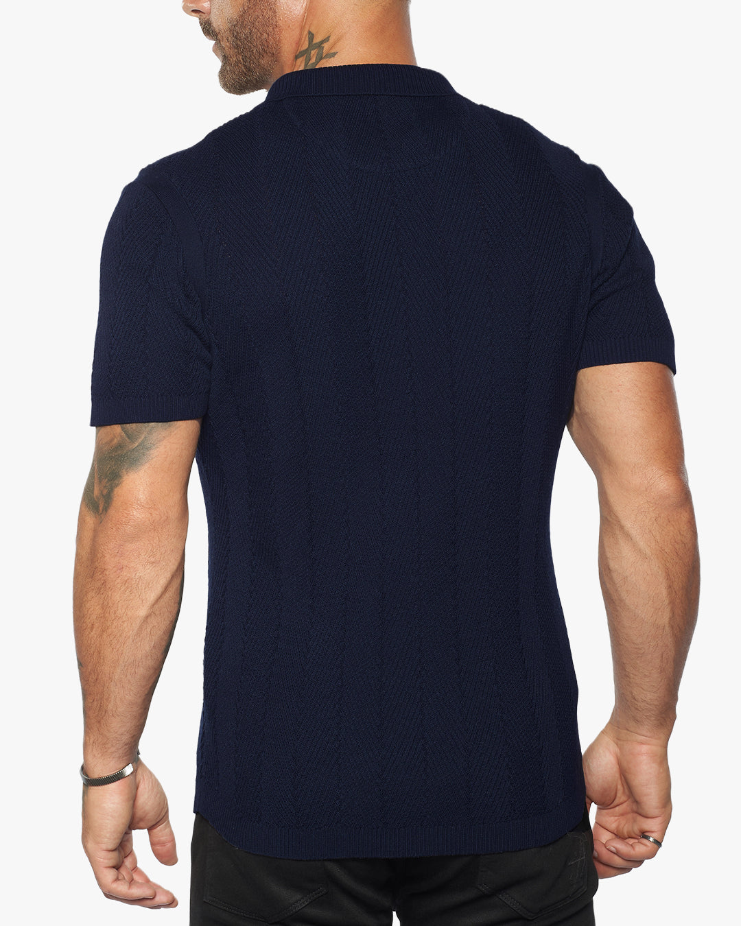 Alastair Slim Fit Knit Polo - Navy