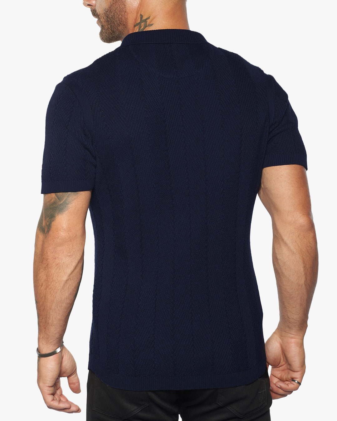 Alastair Slim Fit Knit Polo - Navy - WESTON JON BOUCHÉR