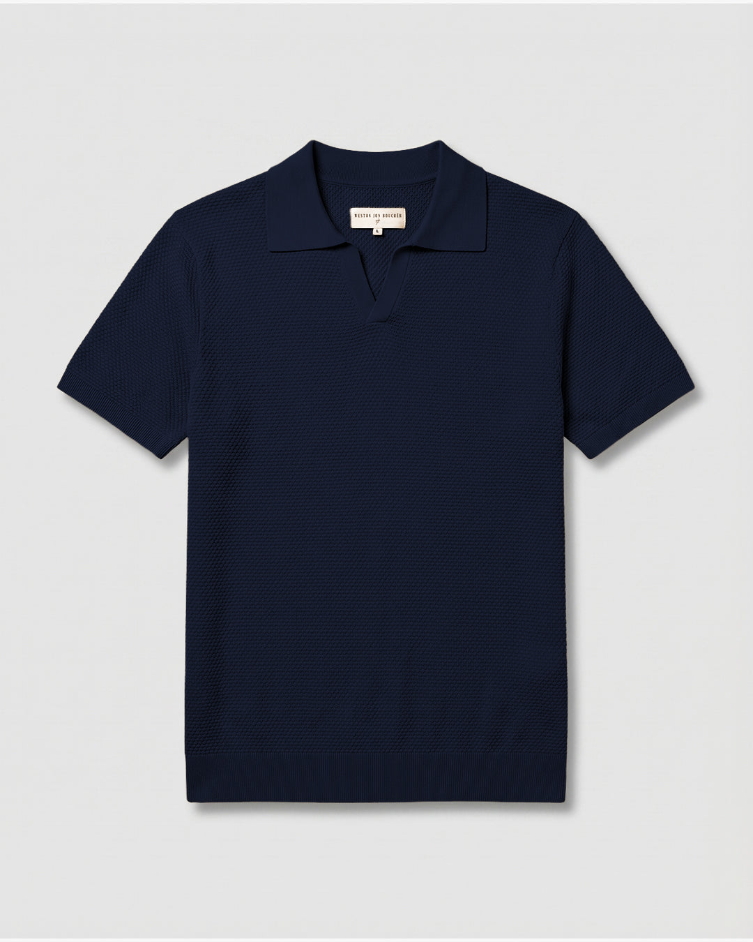 Avalon S/S Textured Slim Polo - Navy