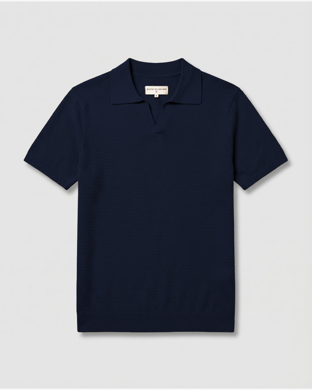 Avalon S/S Textured Slim Polo - Navy - WESTON JON BOUCHÉR
