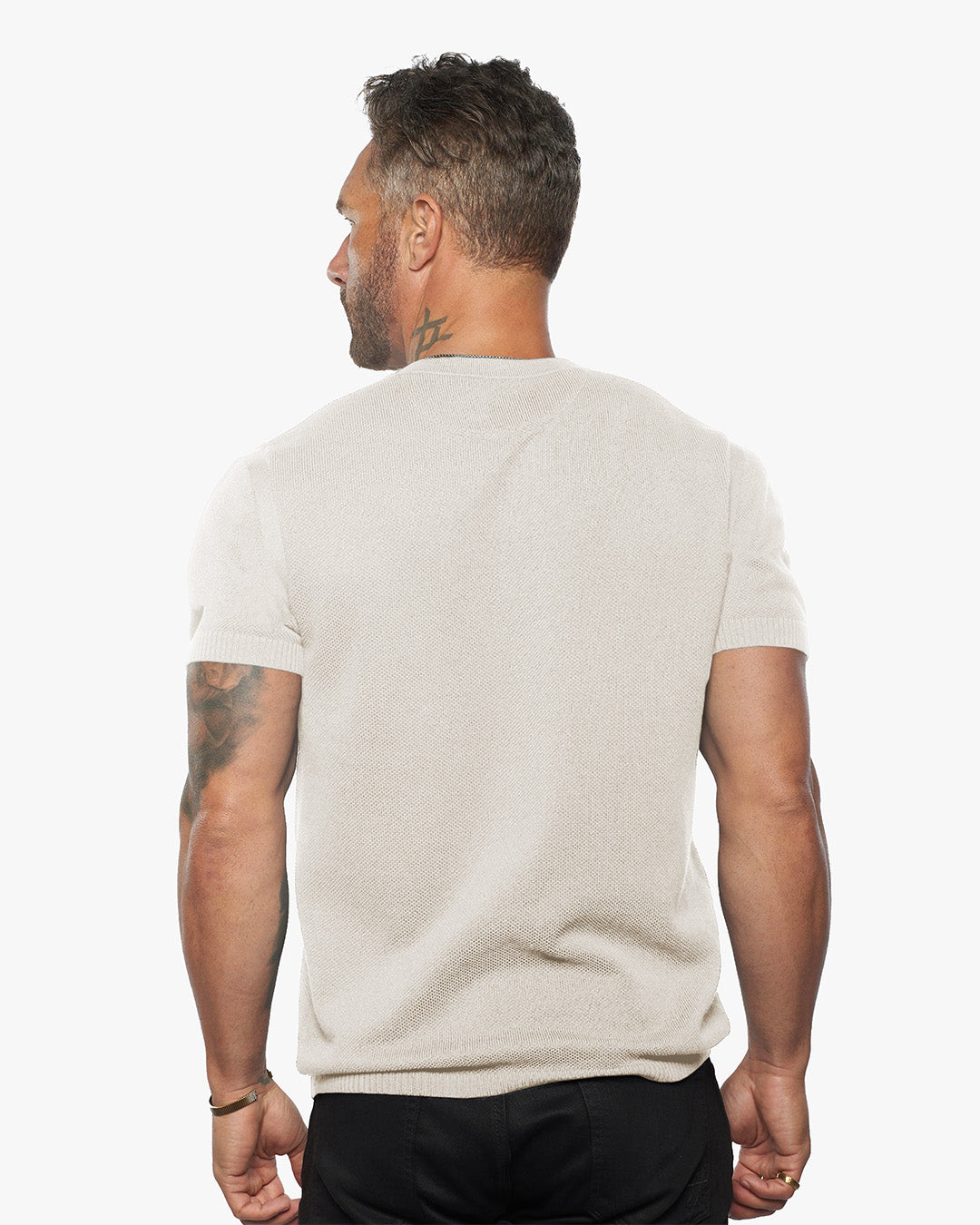 SS Mandarin Collar Slim Fit Knit Henley