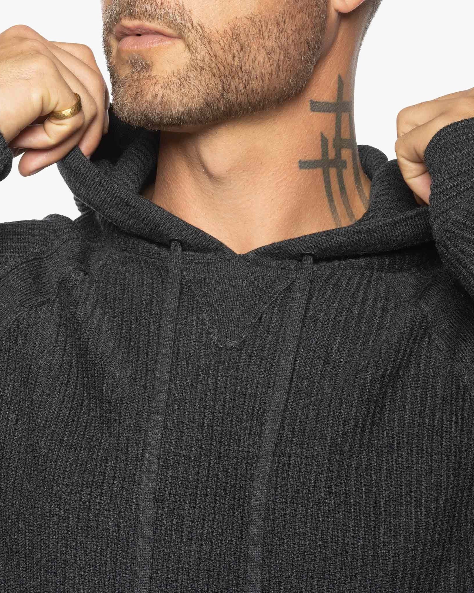 Dune Ottoman Knit Luxury Hoodie w/Silk & Wool