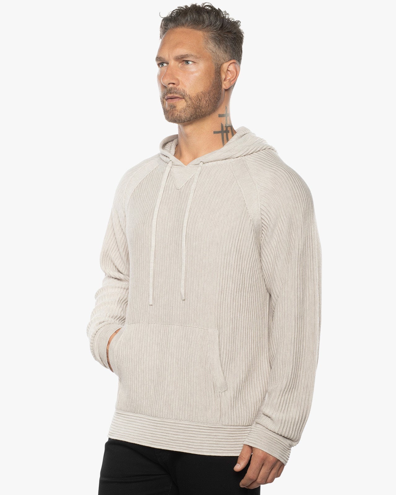 Dune Ottoman Knit Luxury Hoodie w/Silk & Wool