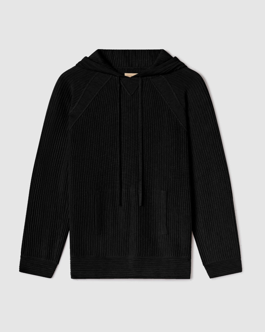 Dune Ottoman Knit Luxury Hoodie w/Silk & Wool