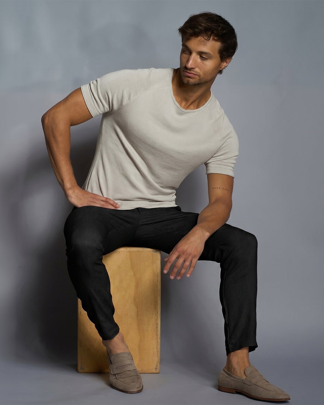 Havana Comfort Linen Slim Fit Pants - Black - WESTON JON BOUCHÉR