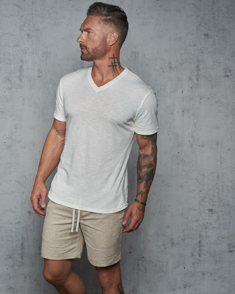 The Isla V Neck Slub SLIM Tee - WESTON JON BOUCHÉR