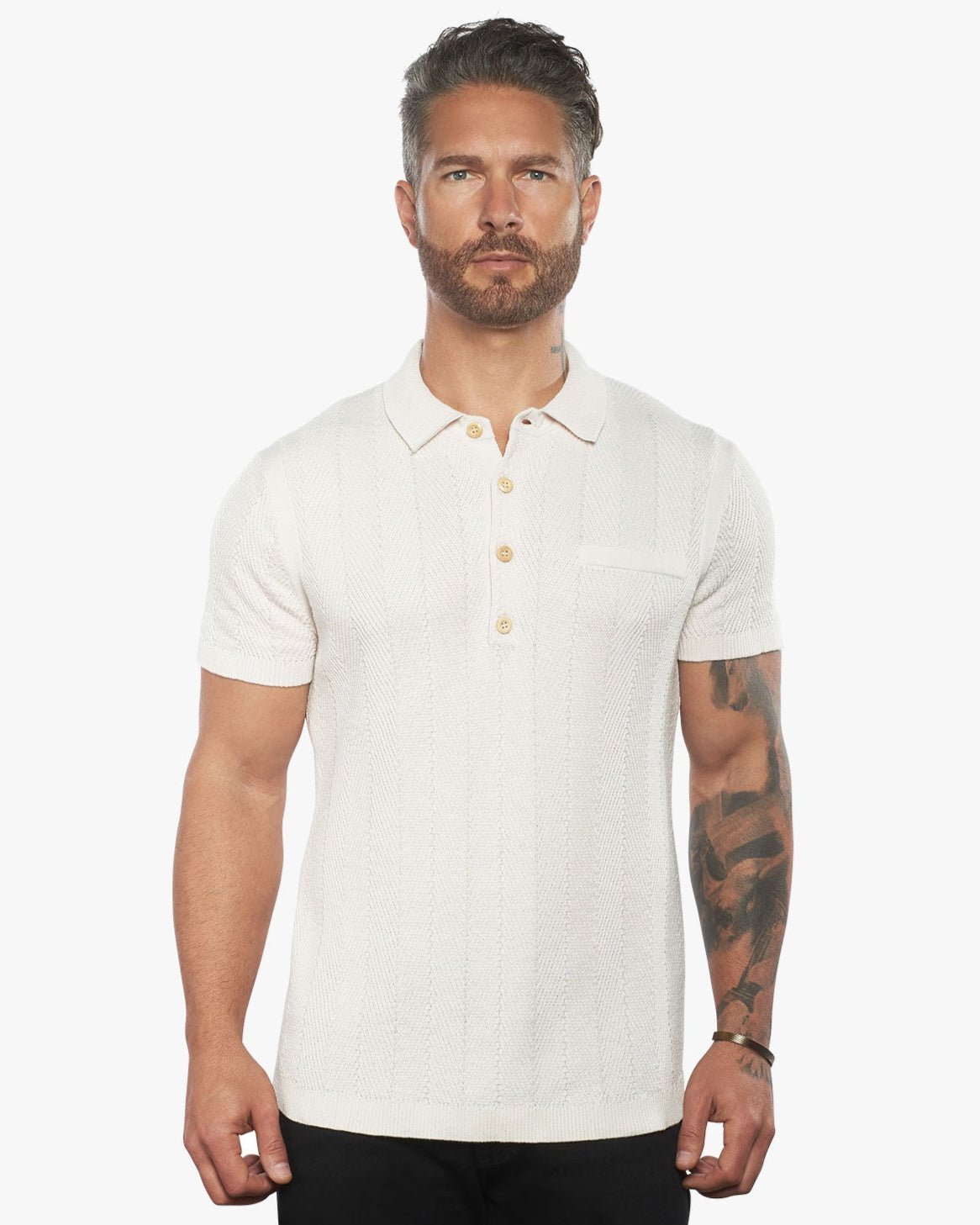 Alastair Slim Fit Knit Polo - Palomino - WESTON JON BOUCHÉR