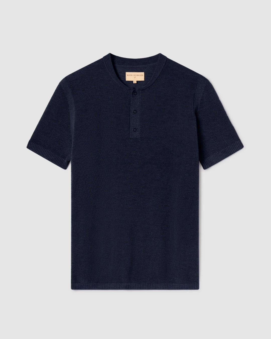 SS Mandarin Collar Slim Fit Knit Henley