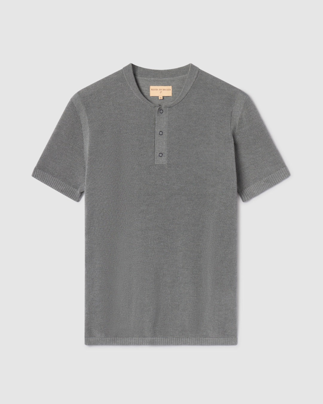 SS Mandarin Collar Slim Fit Knit Henley