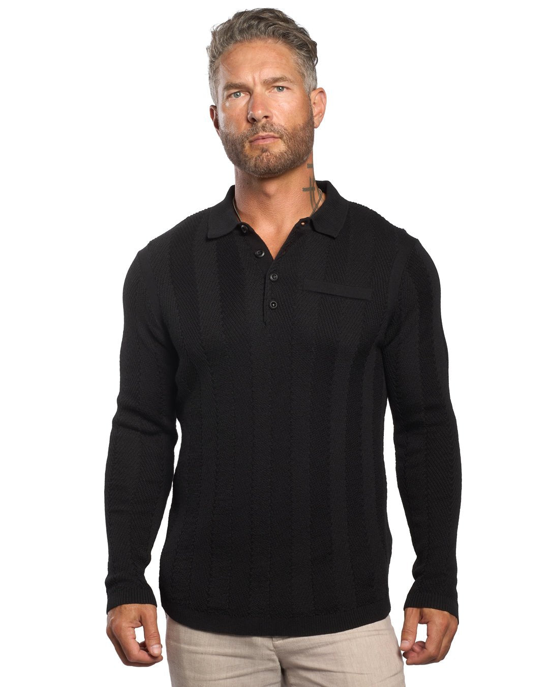 Alastair L/S Slim Fit Knit Polo - WESTON JON BOUCHÉR