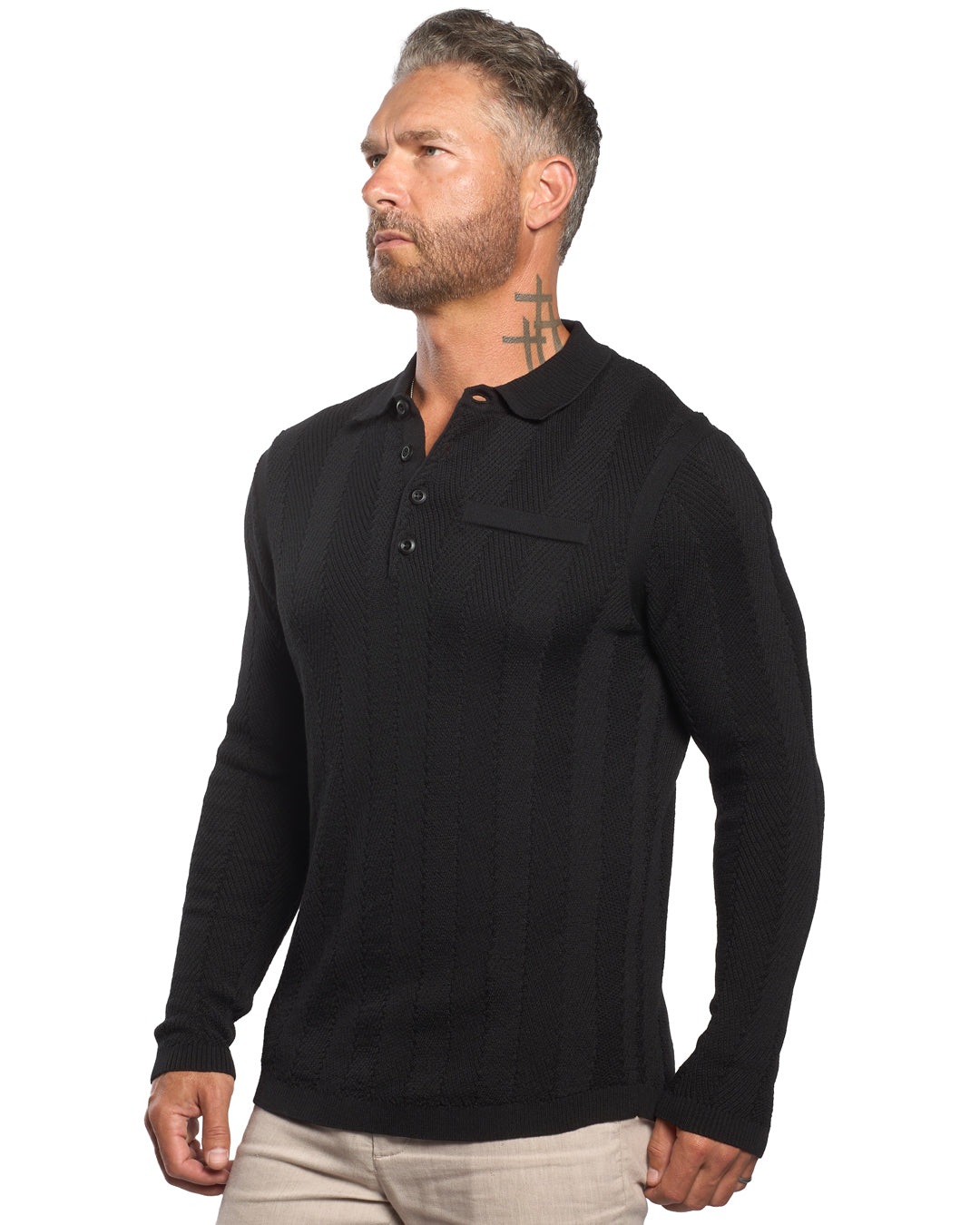 Alastair L/S Slim Fit Knit Polo