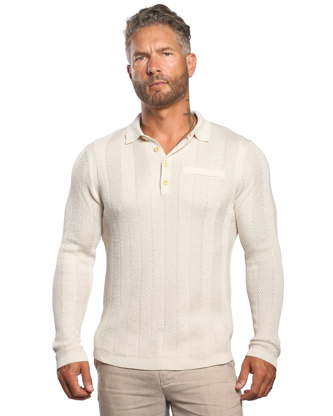Alastair L/S Slim Fit Knit Polo - WESTON JON BOUCHÉR