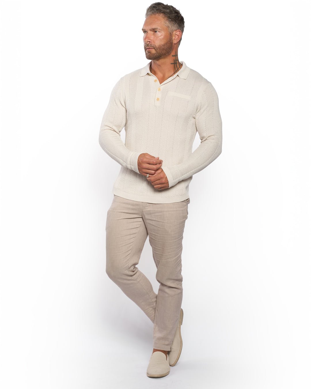 Alastair L/S Slim Fit Knit Polo - WESTON JON BOUCHÉR