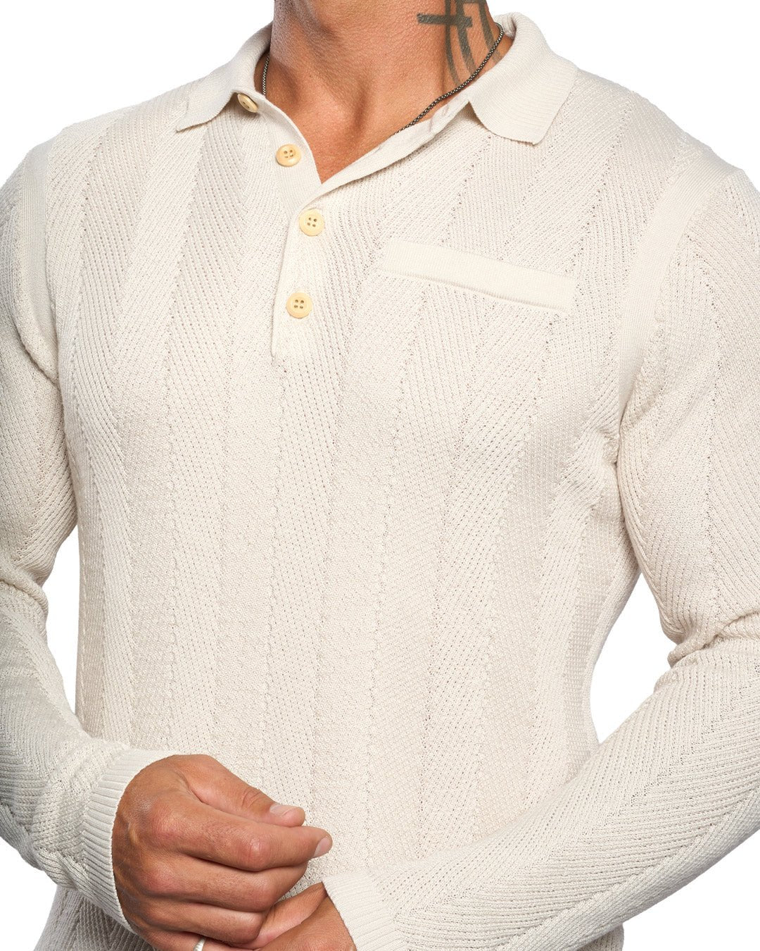 Alastair L/S Slim Fit Knit Polo - WESTON JON BOUCHÉR