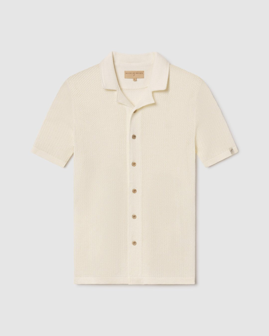 Mykonos Linen Blend Pointelle Knit Slim Fit Button Up Shirt - WESTON JON BOUCHÉR