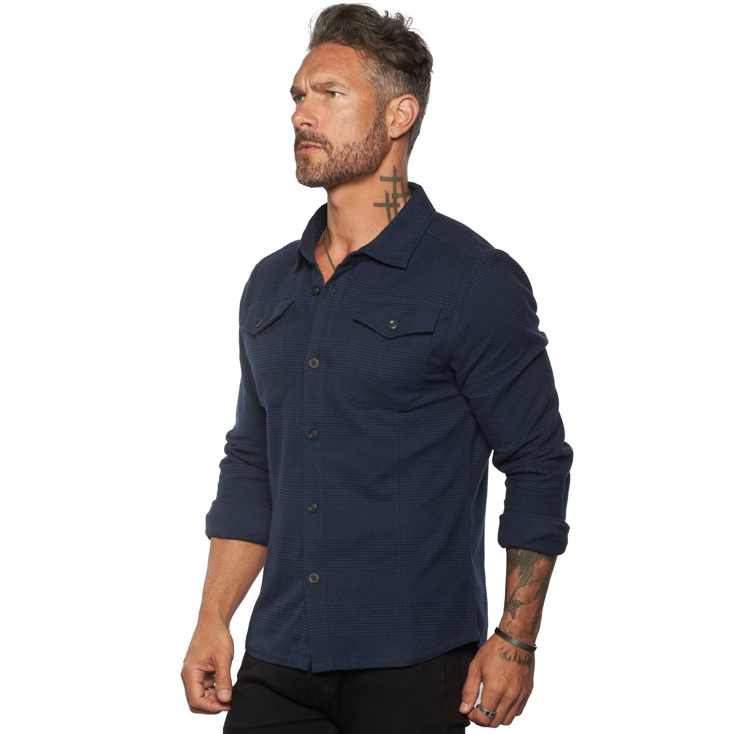 Untucked Slim Fit Linen Blend Rolled Sleeve Shirt