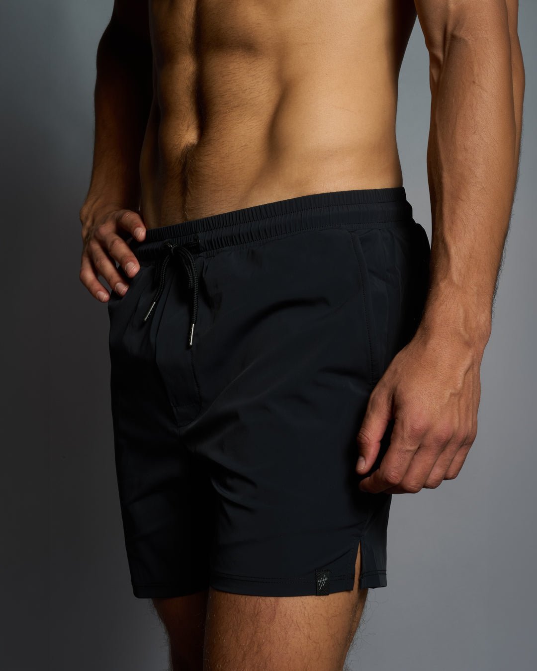 Shore Slim Fit Luxury Sport Swim Trunk - Black - WESTON JON BOUCHÉR