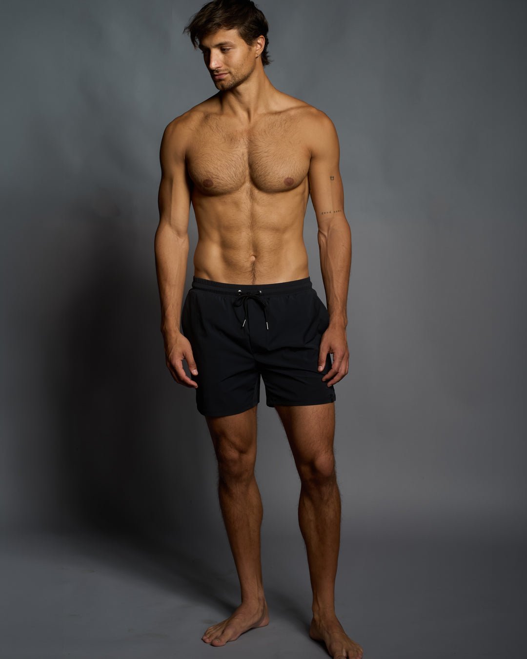 Shore Slim Fit Luxury Sport Swim Trunk - Black - WESTON JON BOUCHÉR
