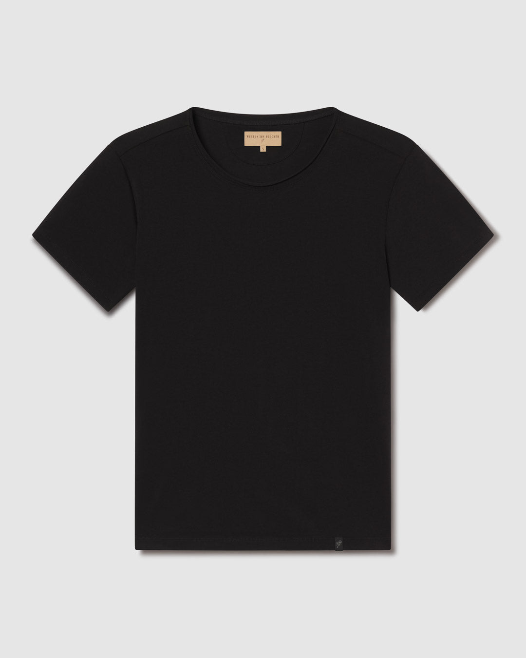 Silas Raw Neck Slim Fit Tee - Obsidian