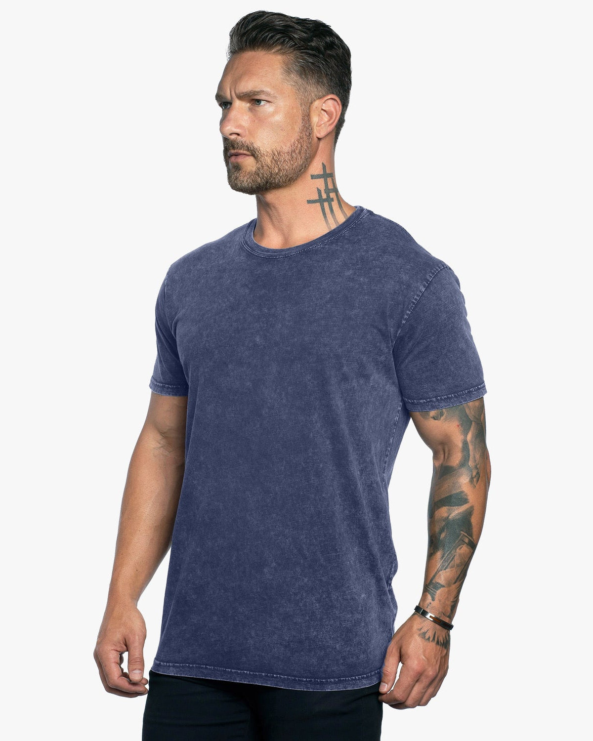 Stone Wash Relaxed Fit Crew Neck Tee