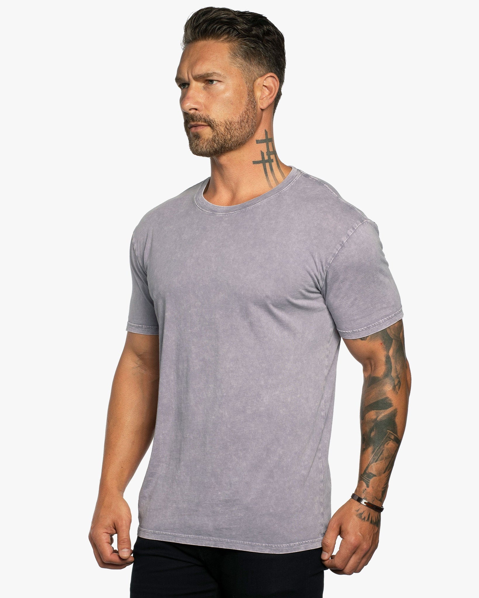 Stone Wash Relaxed Fit Crew Neck Tee