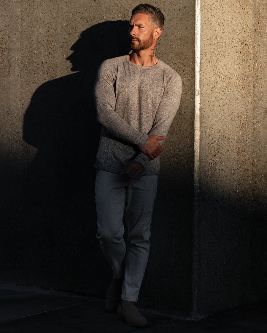 Lightweight Slim Fit Sweater - Light Stone