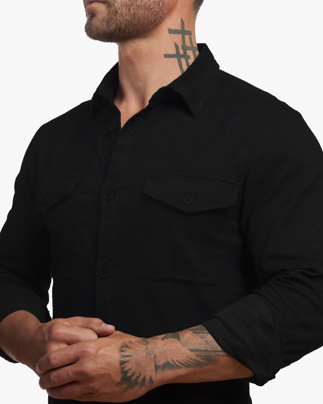 Untucked Tailored SLIM Fit Button-Up Shirt - Obsidian - WESTON JON BOUCHÉR