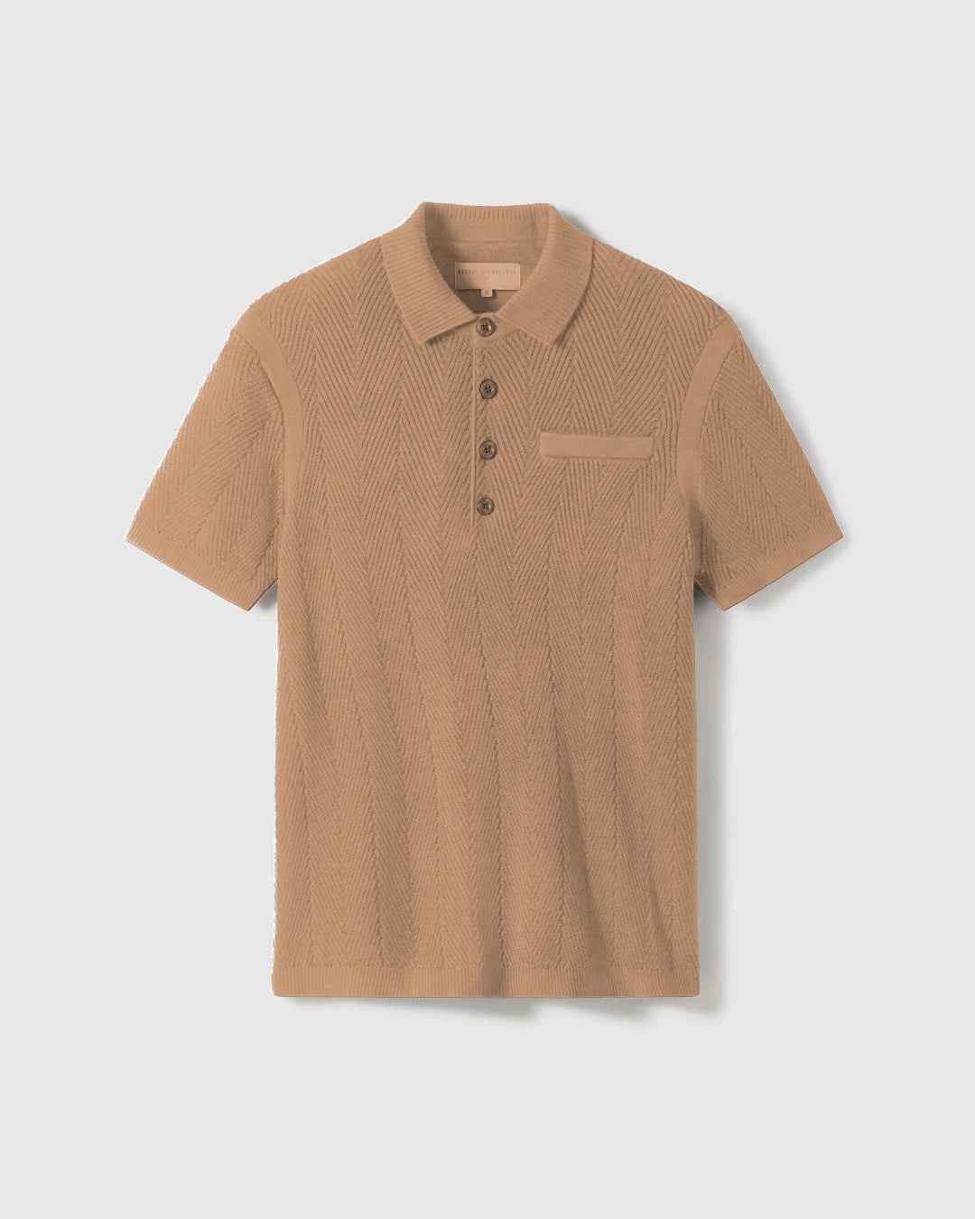 Alastair Slim Fit Knit Polo - Camel
