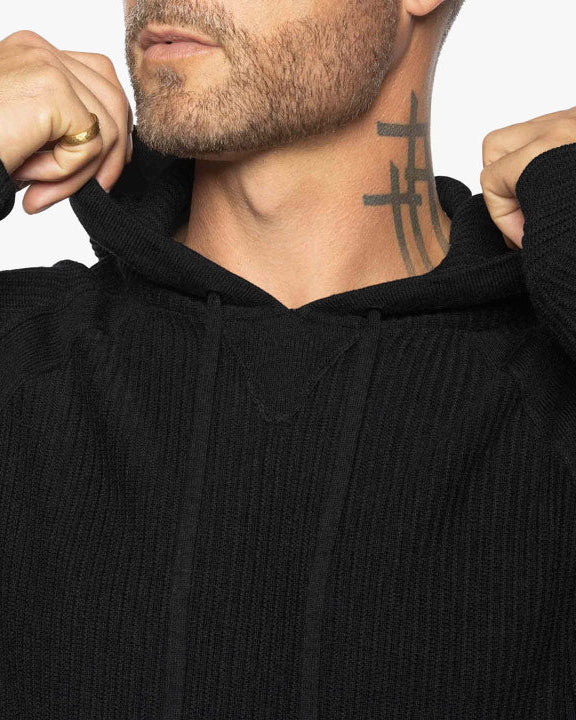 Dune Ottoman Knit Luxury Hoodie w/Silk & Wool