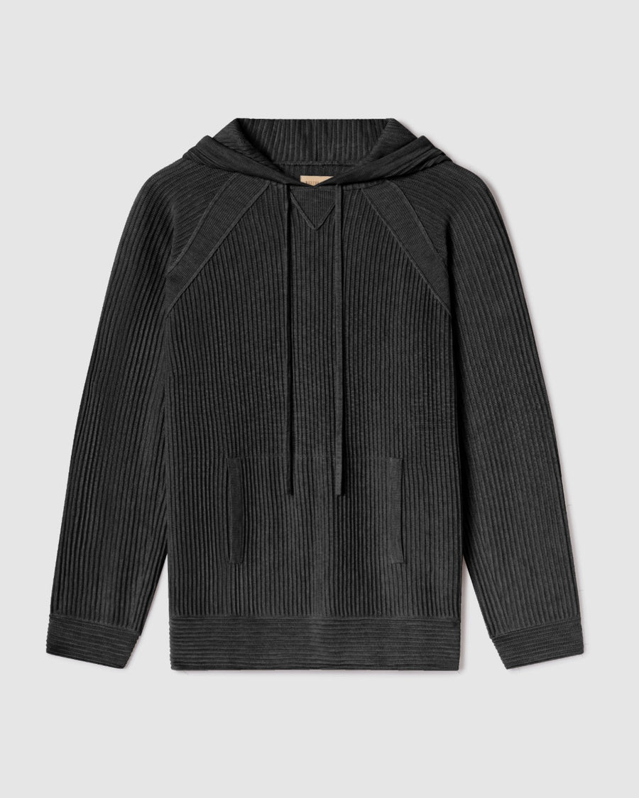 Dune Ottoman Knit Luxury Hoodie w/Silk & Wool