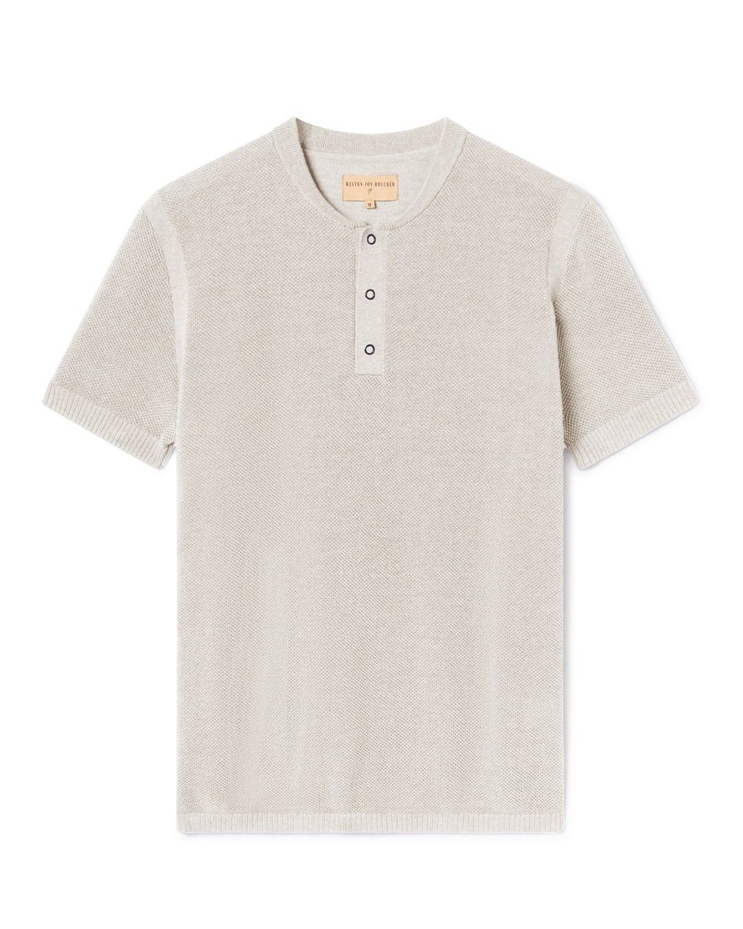 SS Mandarin Collar Slim Fit Knit Henley