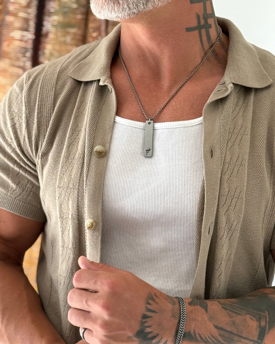 Drago Reversible Pendant Titanium Box Chain Necklace - WESTON JON BOUCHÉR