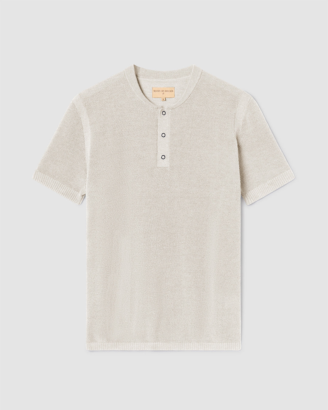 SS Mandarin Collar Slim Fit Knit Henley