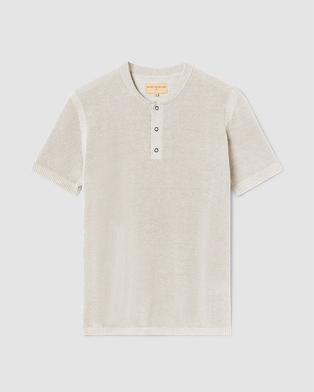 SS Mandarin Collar Slim Fit Knit Henley - WESTON JON BOUCHÉR