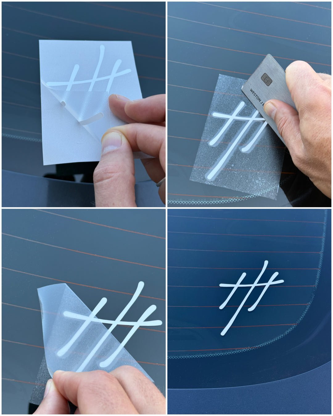 3 Crosses Premium Vinyl Transfer Indoor/Outdoor Sticker - White - WESTON JON BOUCHÉR
