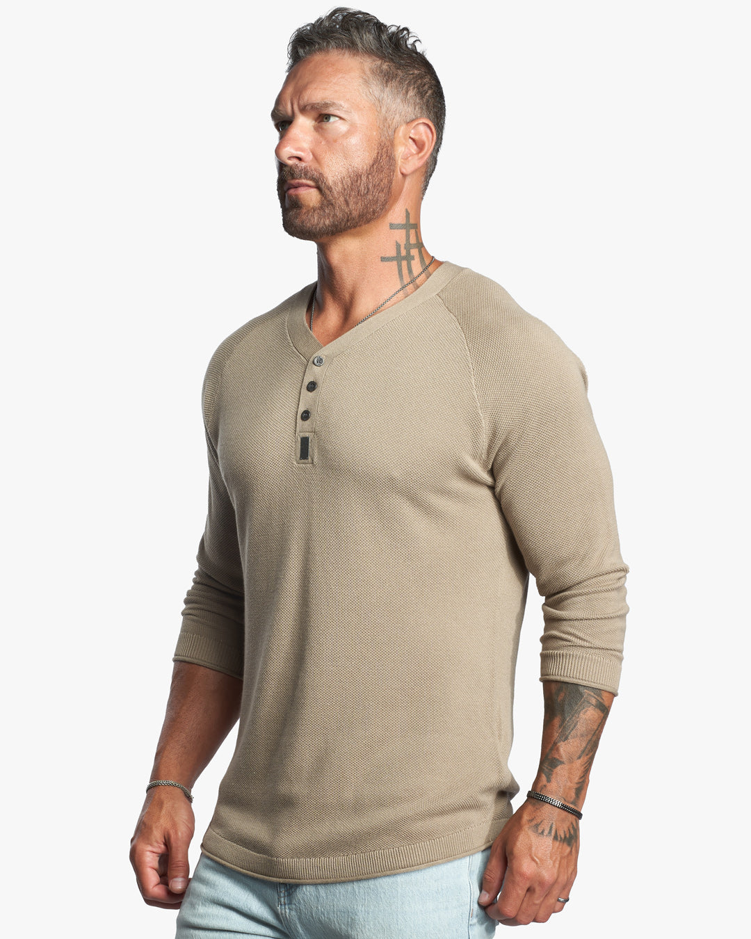 Harlow Bird's Eye Knit Slim Henley