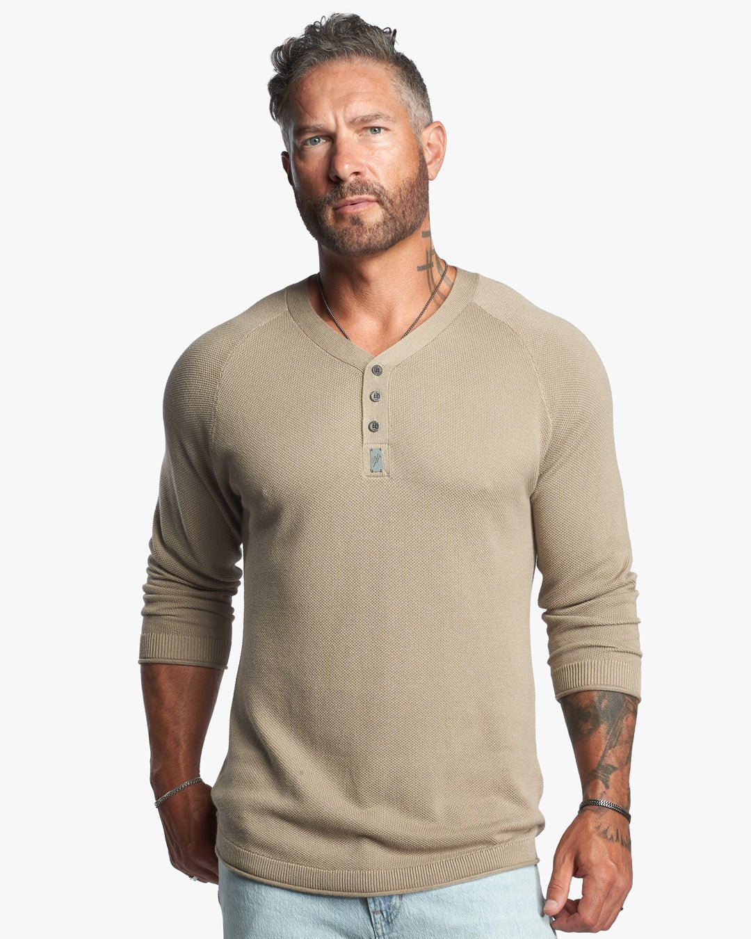 Harlow Bird's Eye Knit Slim Henley - WESTON JON BOUCHÉR