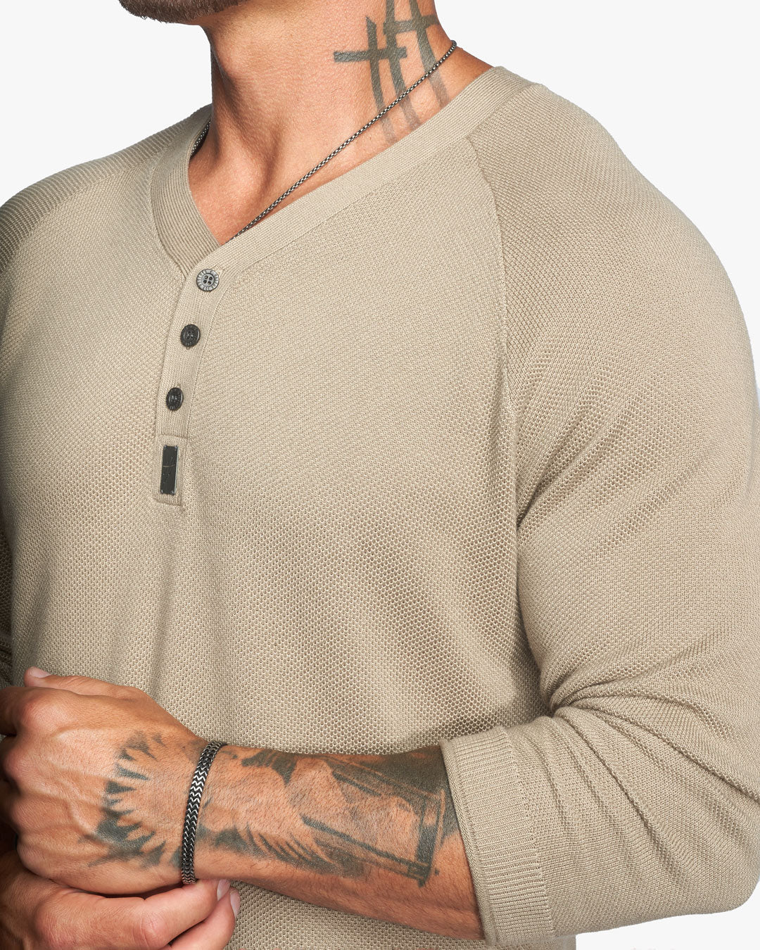 Harlow Bird's Eye Knit Slim Henley