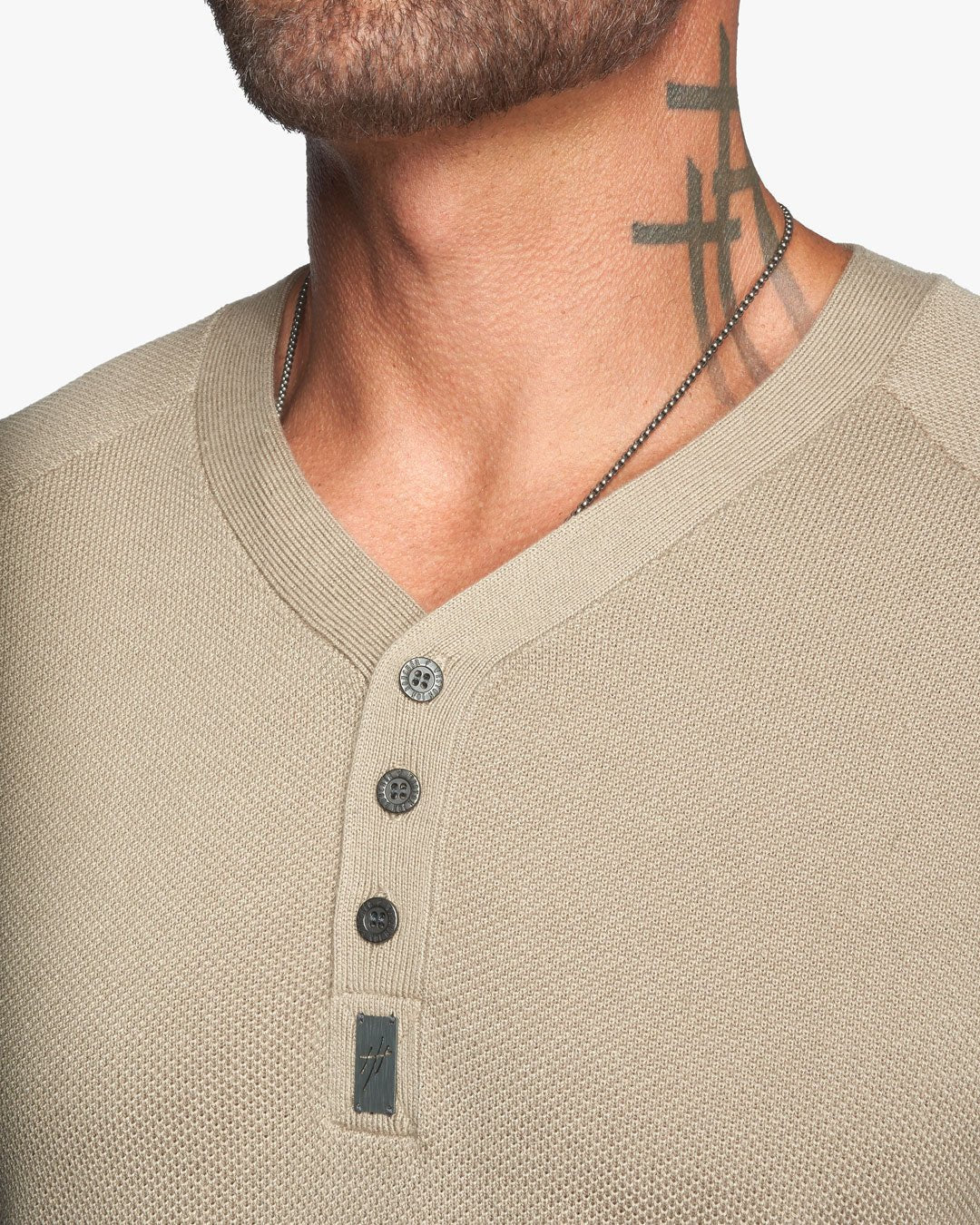 Harlow Bird's Eye Knit Slim Henley - WESTON JON BOUCHÉR