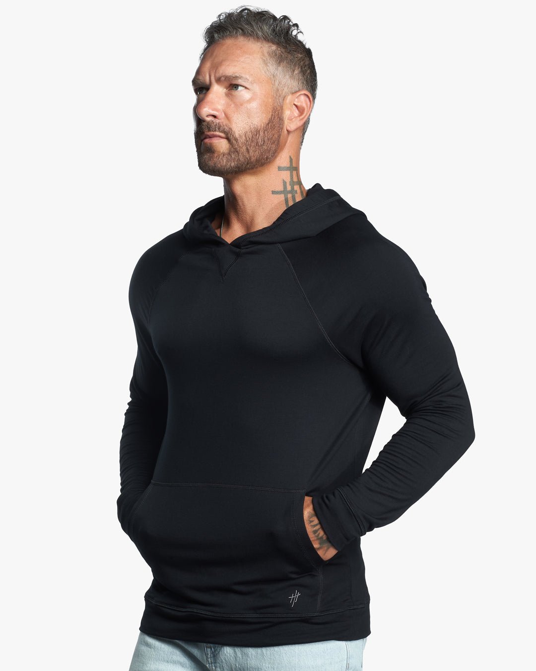Evo Lightweight Hybrid Slim Fit Hoodie - Jet Black - WESTON JON BOUCHÉR