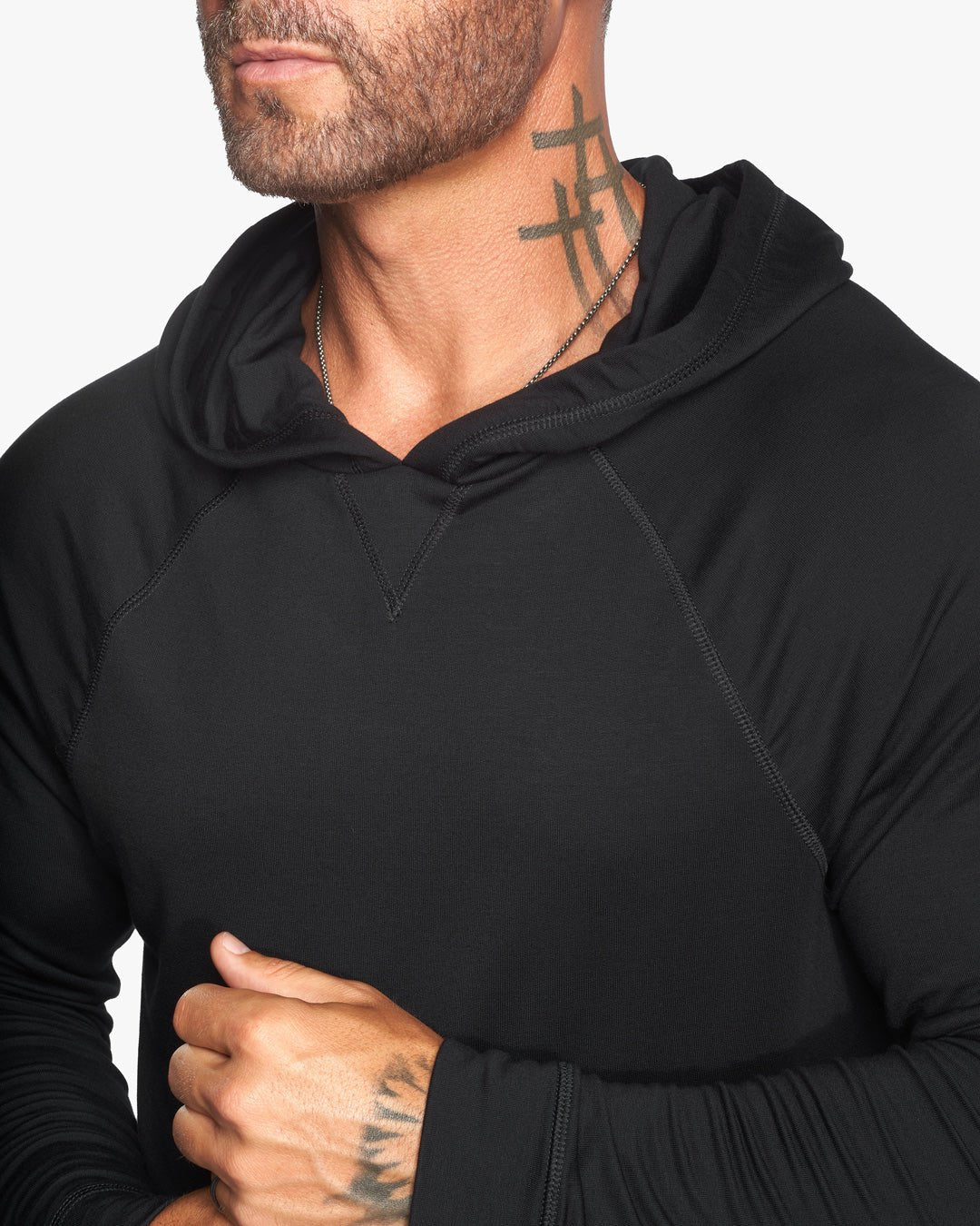 Evo Lightweight Hybrid Slim Fit Hoodie - Jet Black - WESTON JON BOUCHÉR