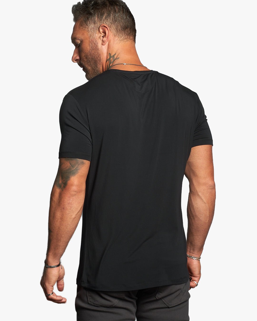 Omen Hybrid Active Crew Neck Slim Fit Ultra Lightweight Tee w/Modal + Silk - WESTON JON BOUCHÉR
