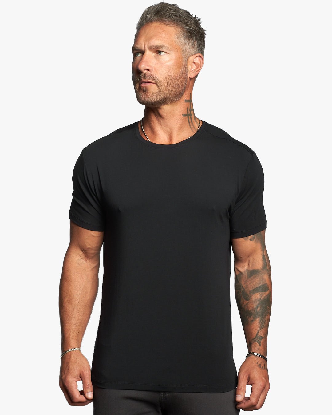 Omen Hybrid Active Crew Neck Slim Fit Ultra Lightweight Tee w/Modal + Silk - WESTON JON BOUCHÉR