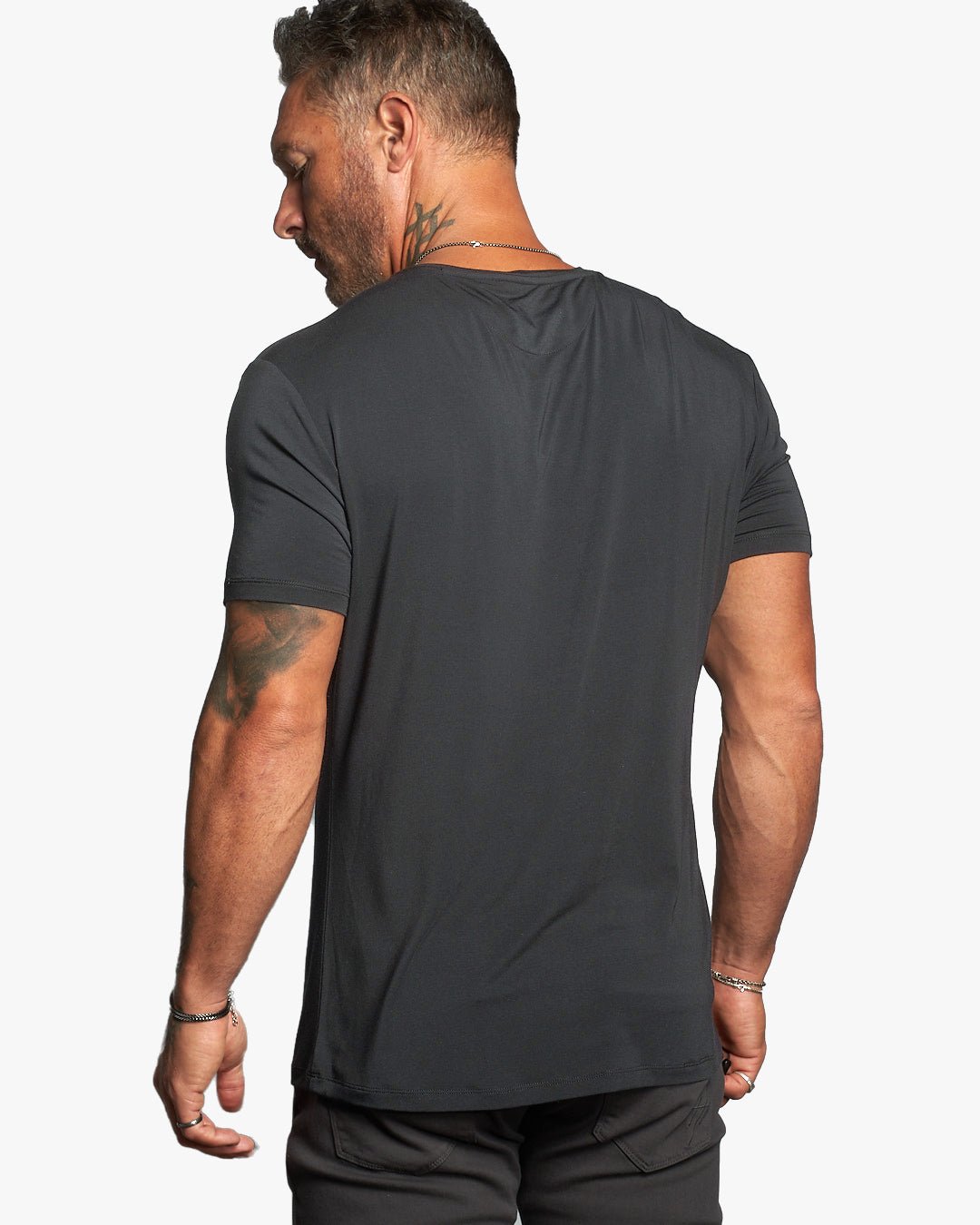 Omen Hybrid Active Crew Neck Slim Fit Ultra Lightweight Tee w/Modal + Silk - WESTON JON BOUCHÉR