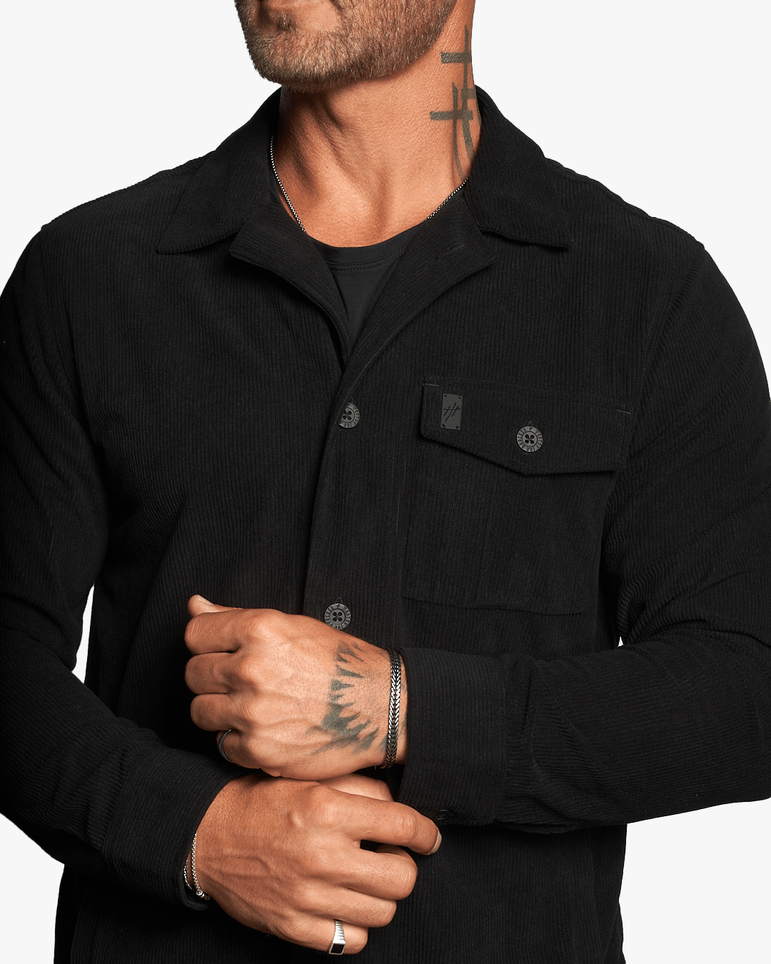 Stellan Corduroy Slim Fit Overshirt - Black - WESTON JON BOUCHÉR