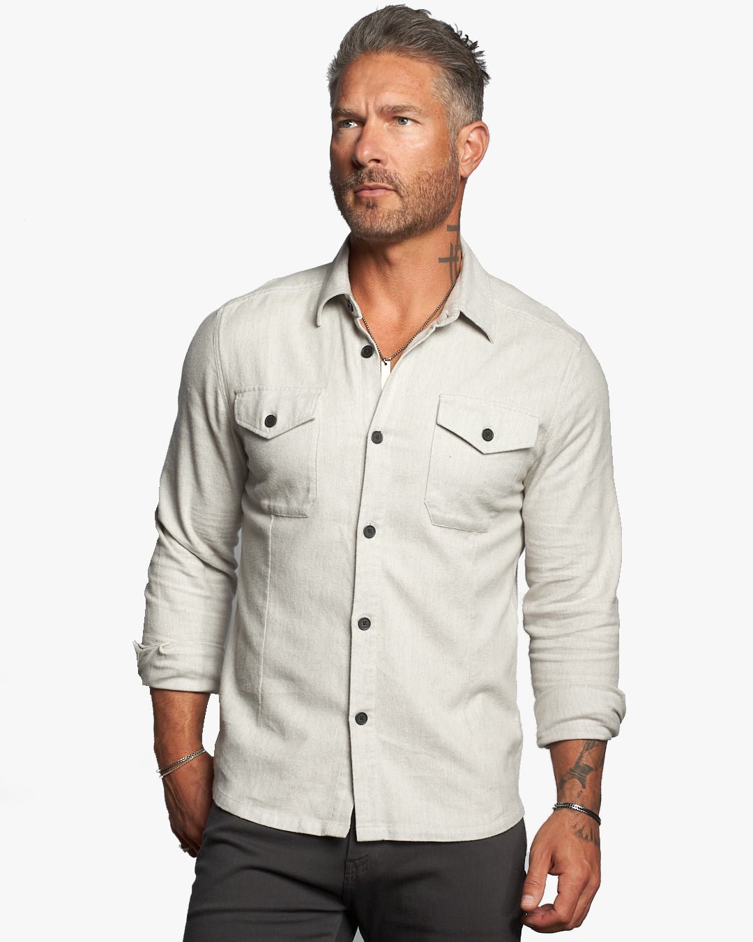 Untucked Tailored SLIM Fit Button-Up Shirt - WESTON JON BOUCHÉR
