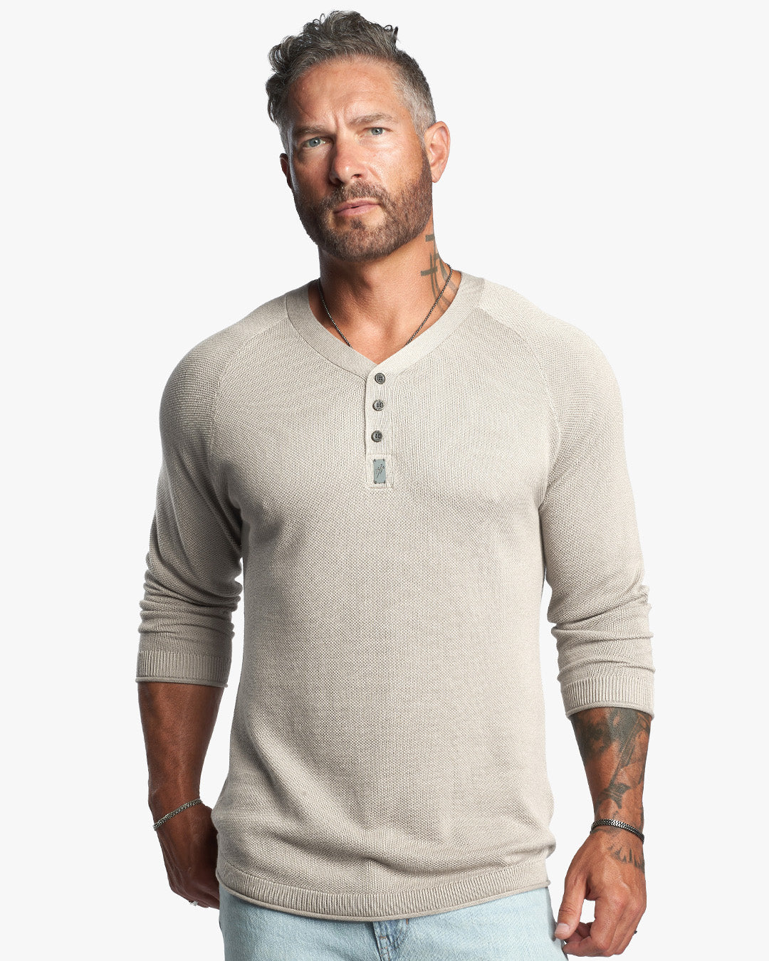 Harlow Bird's Eye Knit Slim Henley