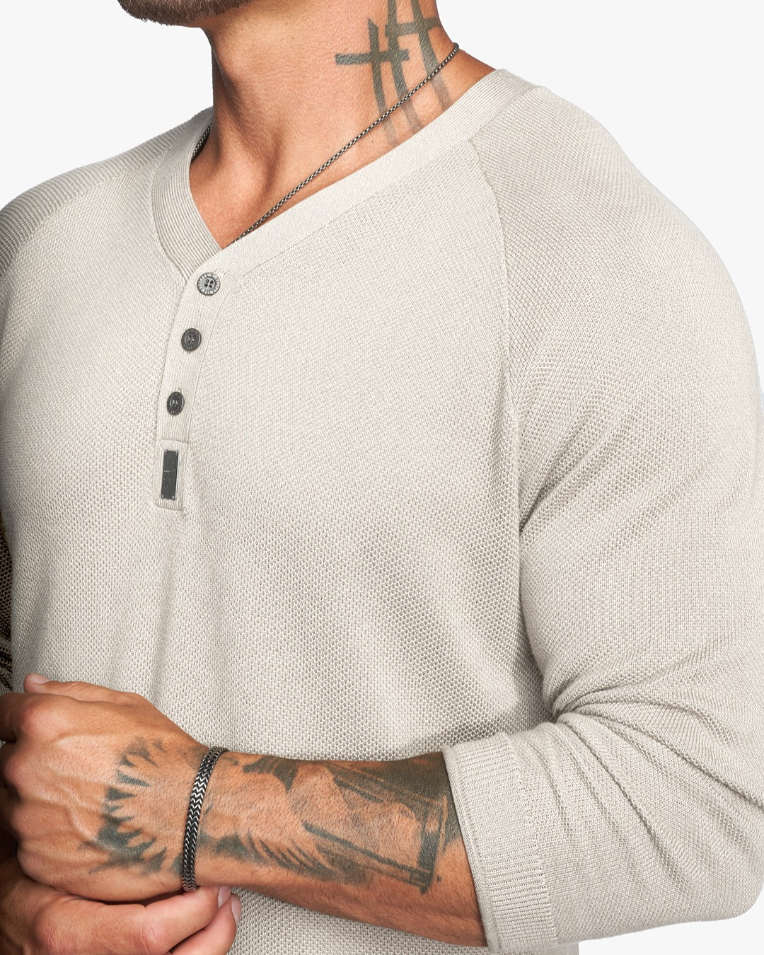 Harlow Bird's Eye Knit Slim Henley