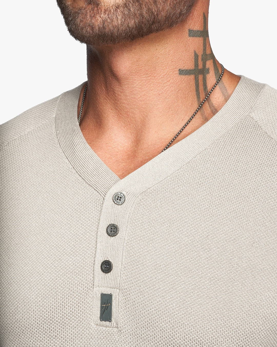 Harlow Bird's Eye Knit Slim Henley