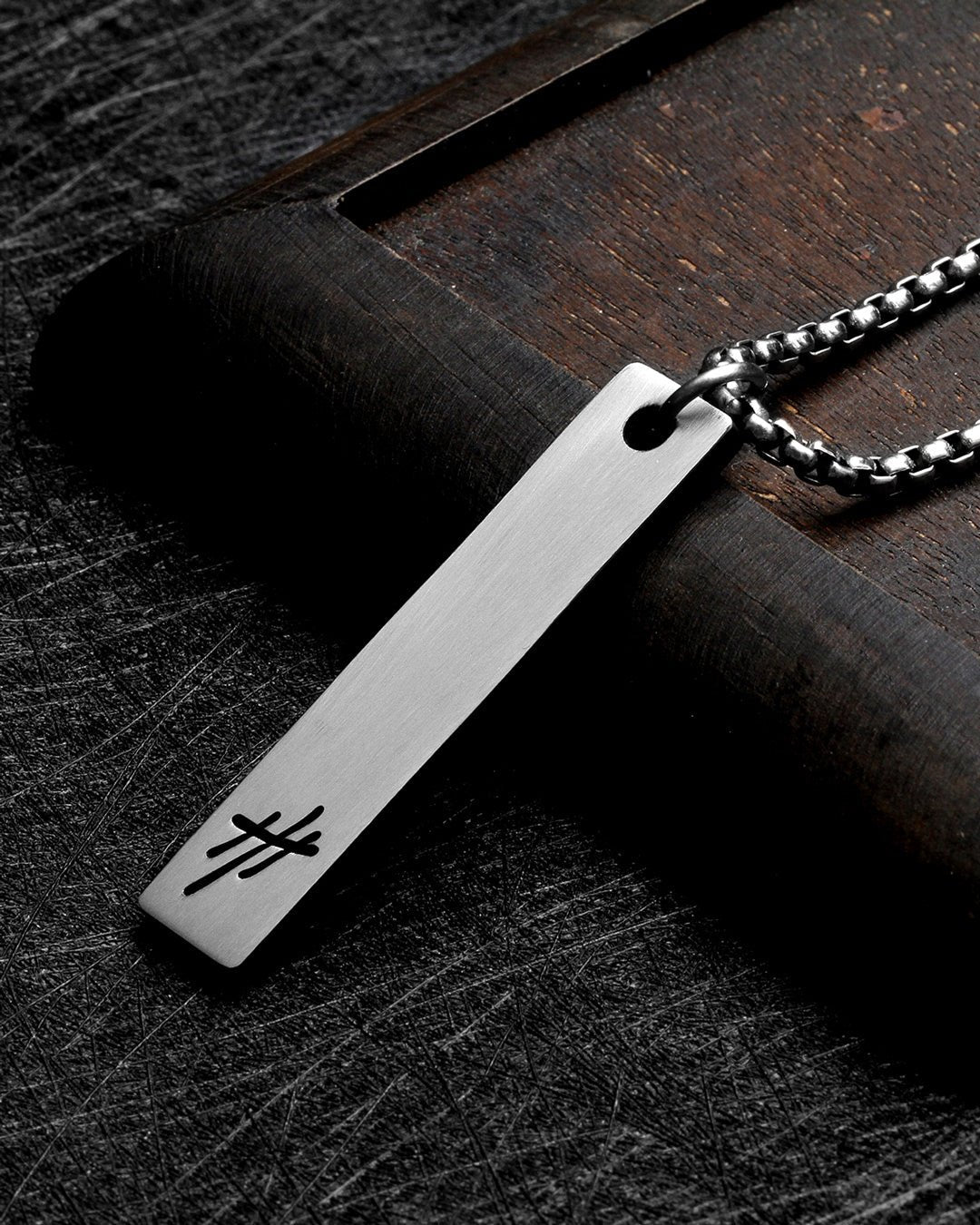 Drago Reversible Pendant Titanium Box Chain Necklace - WESTON JON BOUCHÉR